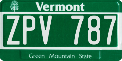 VT license plate ZPV787