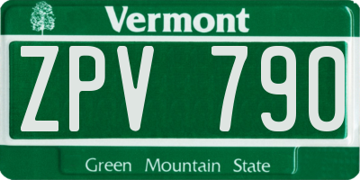 VT license plate ZPV790