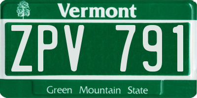 VT license plate ZPV791