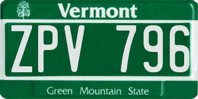 VT license plate ZPV796