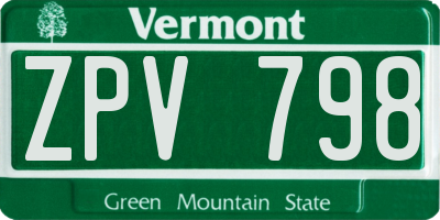 VT license plate ZPV798