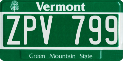VT license plate ZPV799