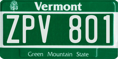 VT license plate ZPV801