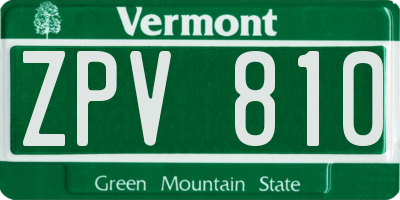 VT license plate ZPV810