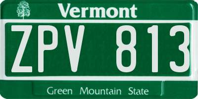 VT license plate ZPV813
