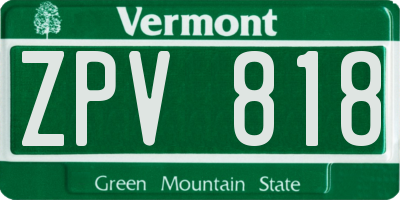 VT license plate ZPV818