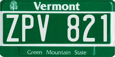 VT license plate ZPV821
