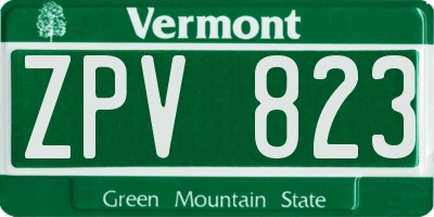 VT license plate ZPV823