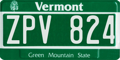 VT license plate ZPV824