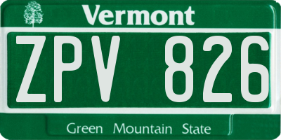 VT license plate ZPV826