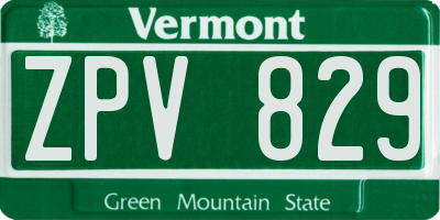 VT license plate ZPV829