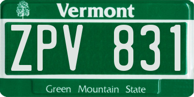 VT license plate ZPV831