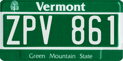 VT license plate ZPV861