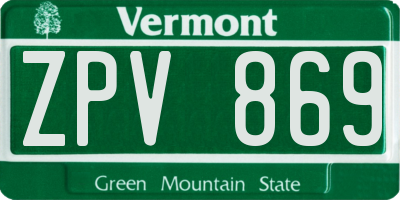 VT license plate ZPV869