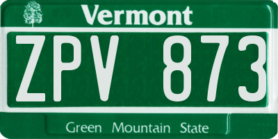 VT license plate ZPV873