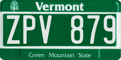 VT license plate ZPV879
