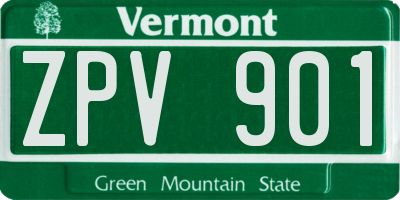 VT license plate ZPV901