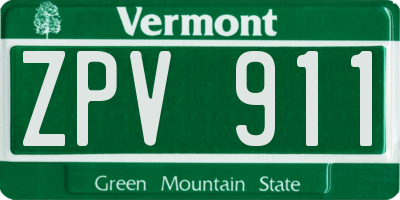 VT license plate ZPV911