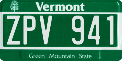 VT license plate ZPV941