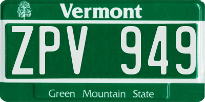 VT license plate ZPV949