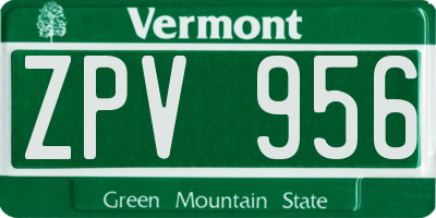 VT license plate ZPV956