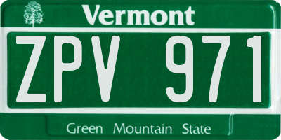 VT license plate ZPV971