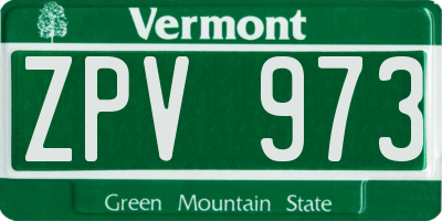 VT license plate ZPV973