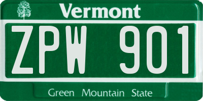 VT license plate ZPW901