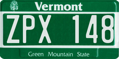 VT license plate ZPX148