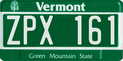VT license plate ZPX161