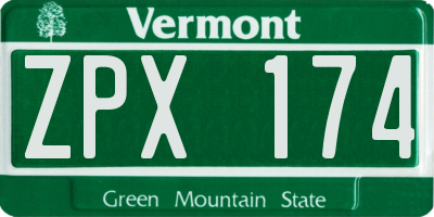 VT license plate ZPX174