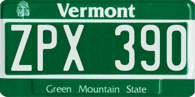 VT license plate ZPX390
