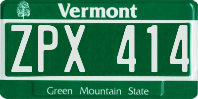 VT license plate ZPX414