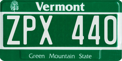 VT license plate ZPX440