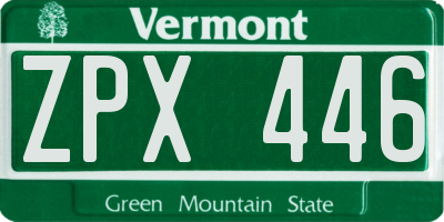 VT license plate ZPX446