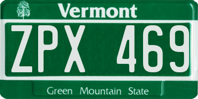 VT license plate ZPX469