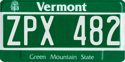 VT license plate ZPX482