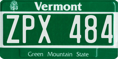 VT license plate ZPX484