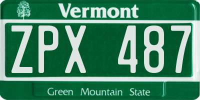 VT license plate ZPX487
