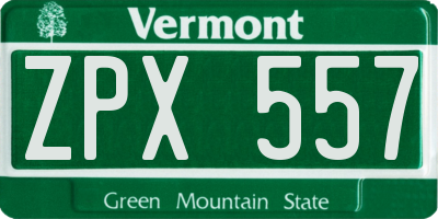 VT license plate ZPX557