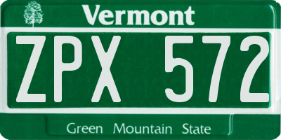 VT license plate ZPX572