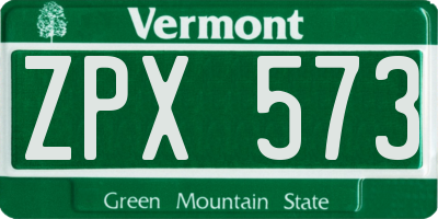 VT license plate ZPX573