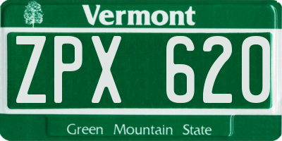 VT license plate ZPX620