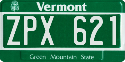 VT license plate ZPX621