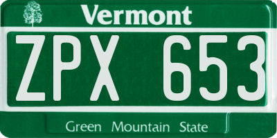 VT license plate ZPX653