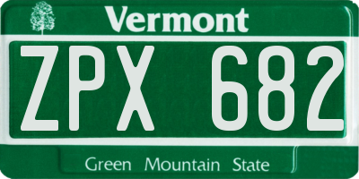 VT license plate ZPX682