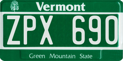 VT license plate ZPX690