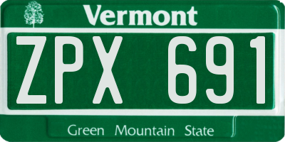 VT license plate ZPX691