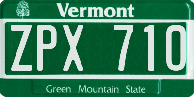 VT license plate ZPX710