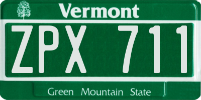 VT license plate ZPX711